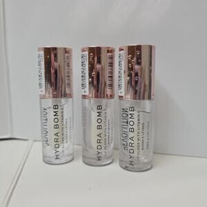 Revolution Hydra Bomb Lip Gloss x3 with Vitamin E In Element Clear from London